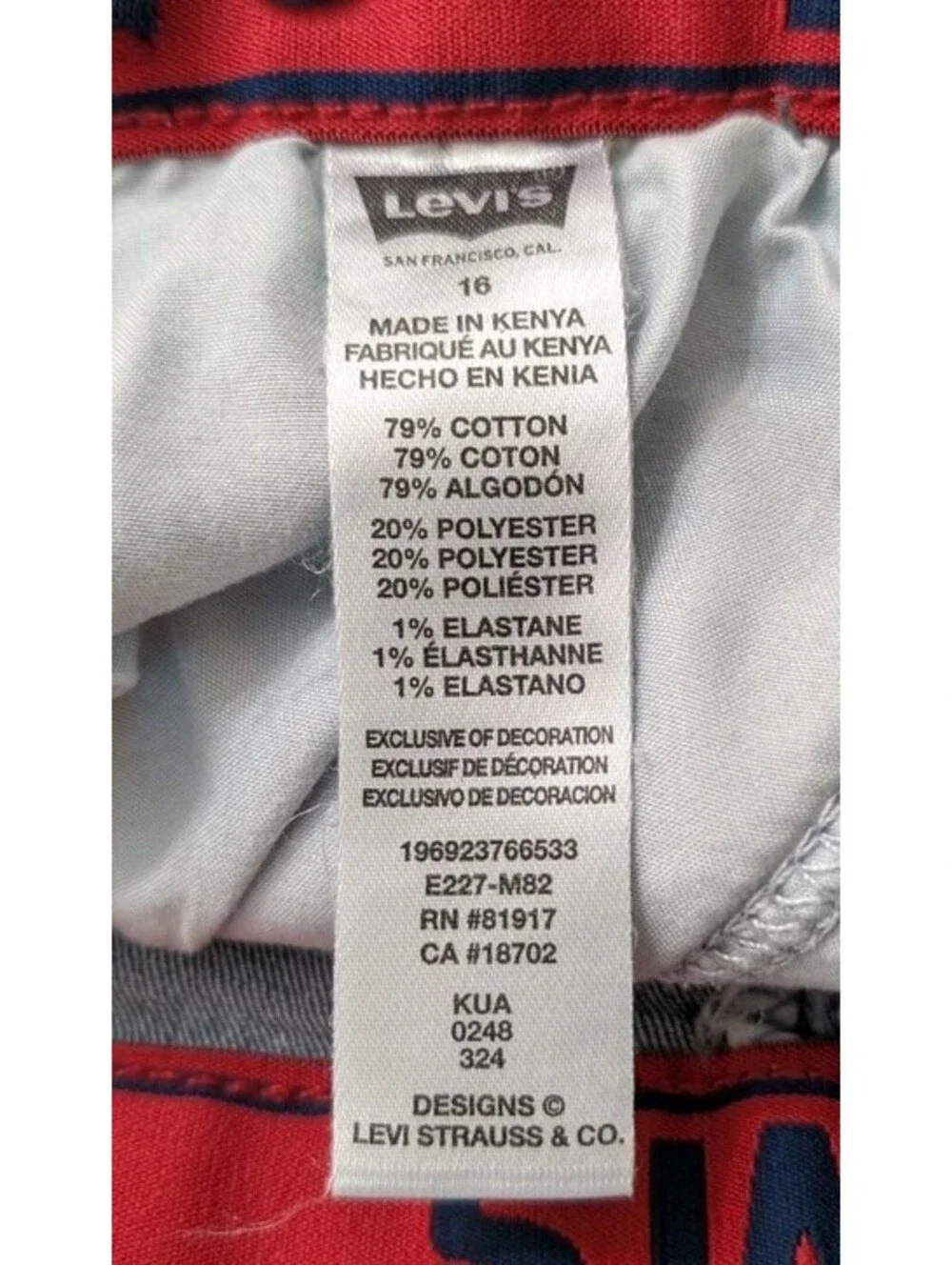 Levis approx leg label